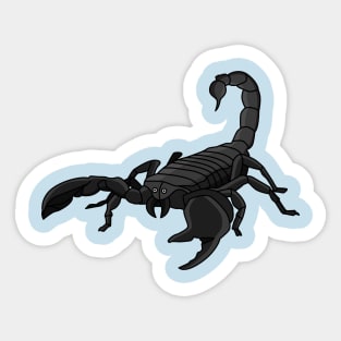 Black hungry scorpion cartoon illustration Sticker